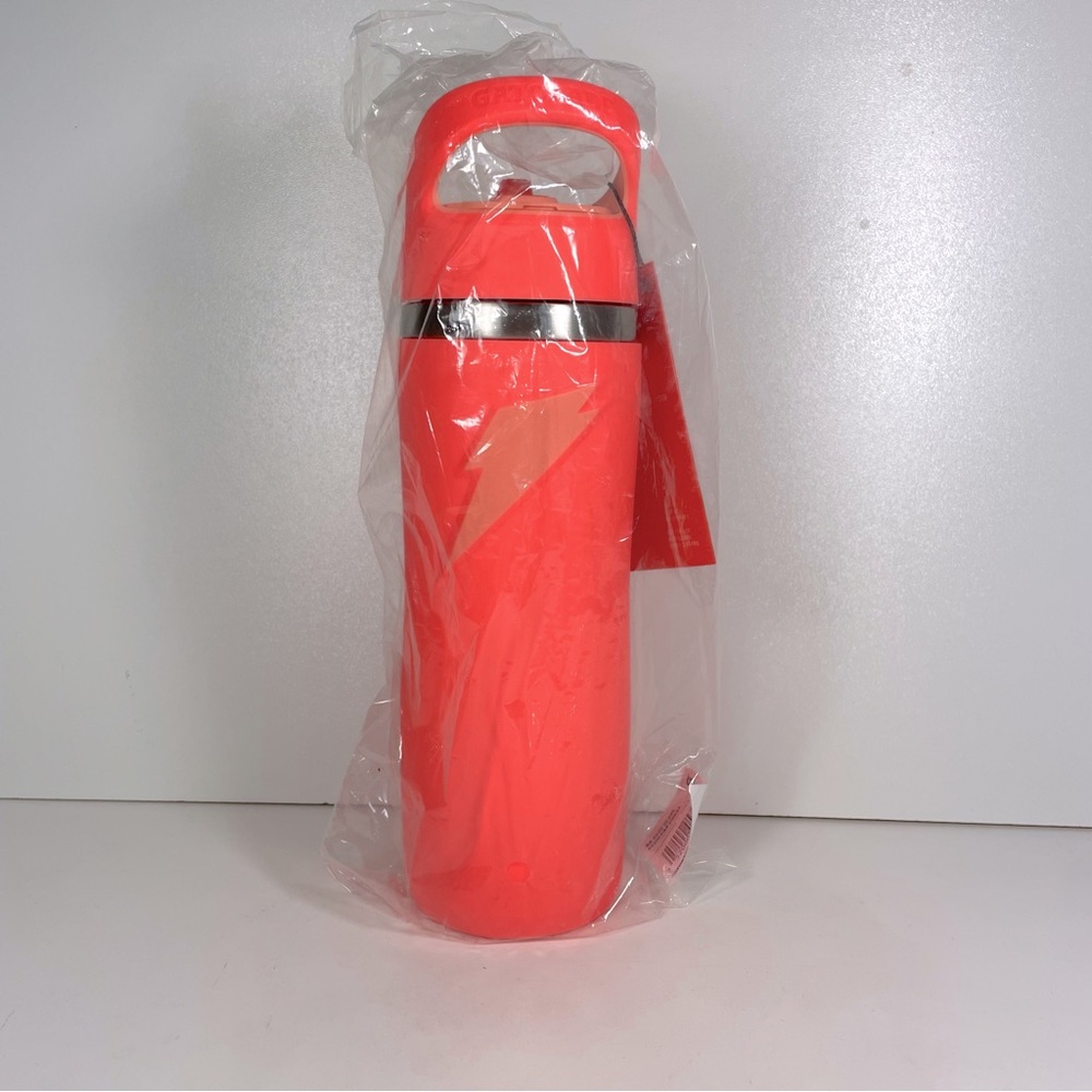 NWT Gatorade 22oz Stainless Steel Water Bottle with Straw - coral